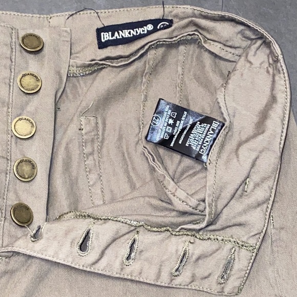 Blank NYC Size 27 Green Brown Button Fly Wide Leg Pants - Picture 9 of 12